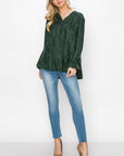 Abia Stretch Faux Suede Top