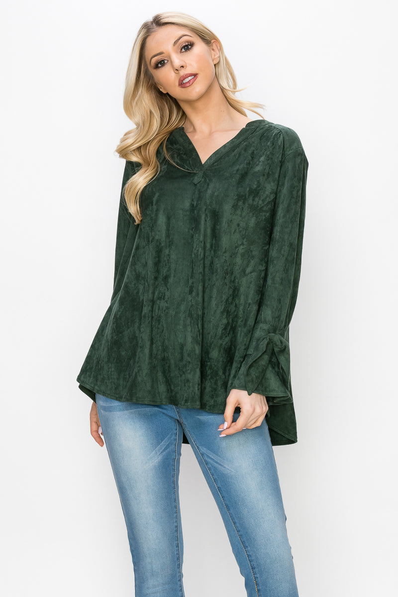 Abia Stretch Faux Suede Top