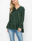 Abia Stretch Faux Suede Top