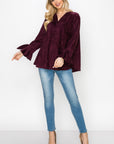 Abia Stretch Faux Suede Top