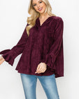 Abia Stretch Faux Suede Top