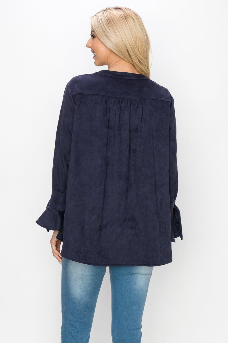 Abia Stretch Faux Suede Top