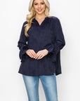 Abia Stretch Faux Suede Top