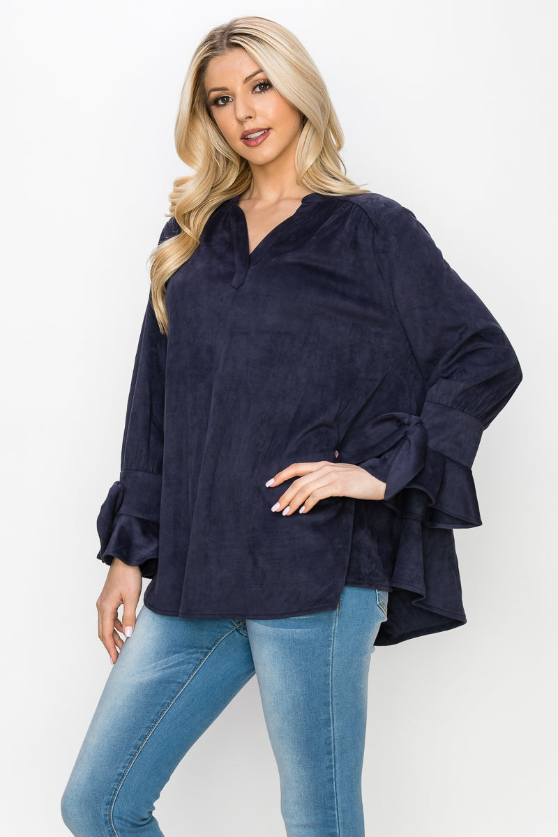 Abia Stretch Faux Suede Top