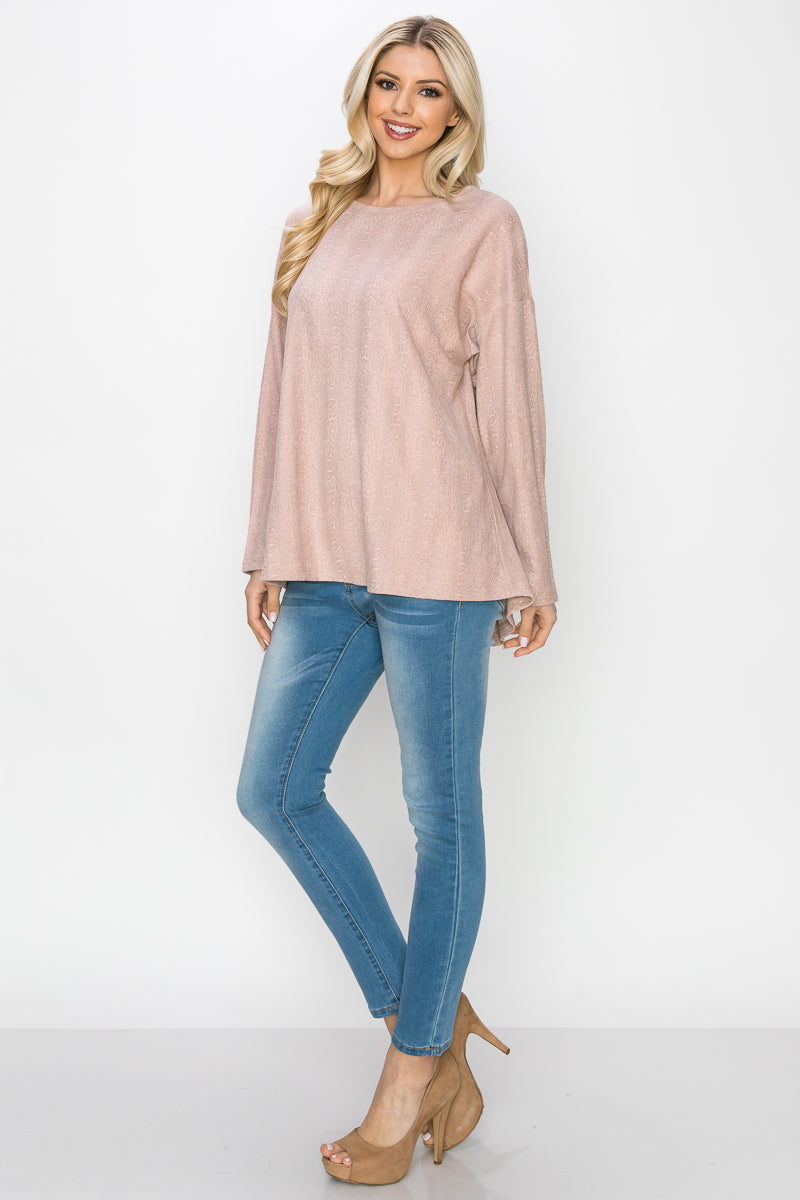 Ailith Suede Snake Print Top