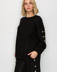 JOH |Katri Stretch French Scuba Pearl Top with Glitter