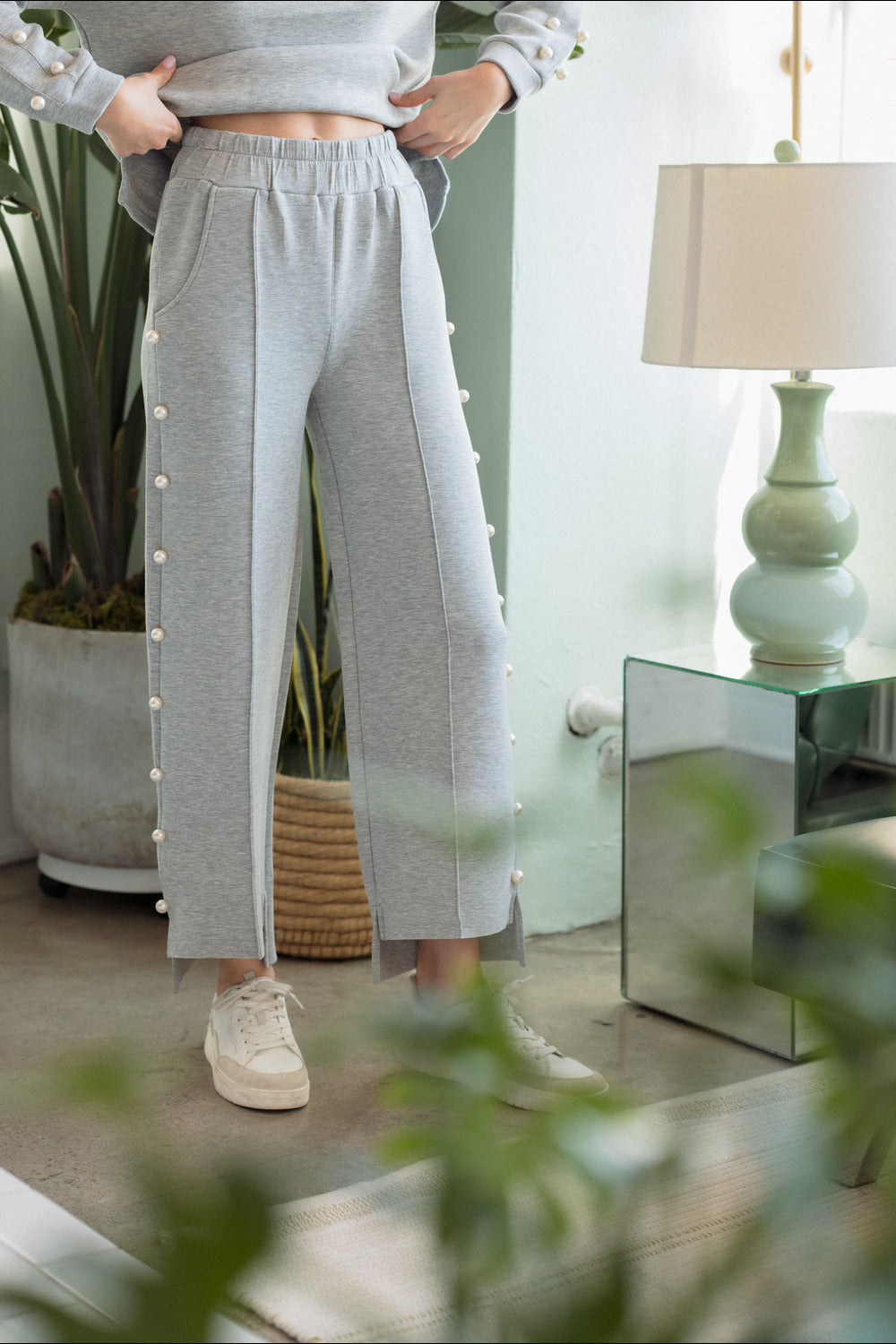 Farrah French Scuba Pearl Pant - Light Colors