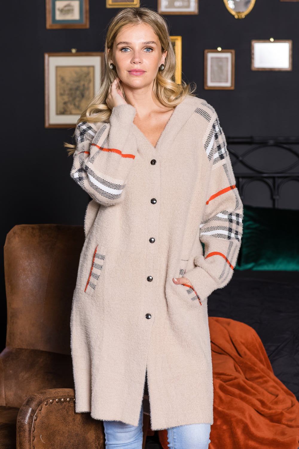 Sonnai Sweater Brushed Knitted Coat