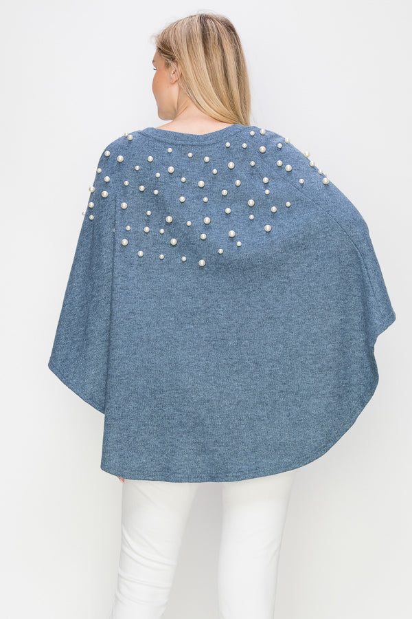 Shelia Knit Pearl Poncho