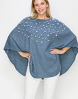 Shelia Knit Pearl Poncho