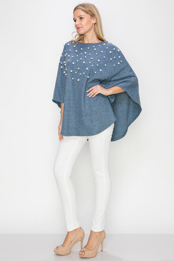 Shelia Knit Pearl Poncho