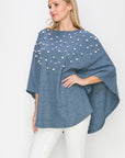 Shelia Knit Pearl Poncho