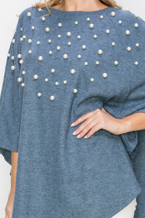 Shelia Knit Pearl Poncho