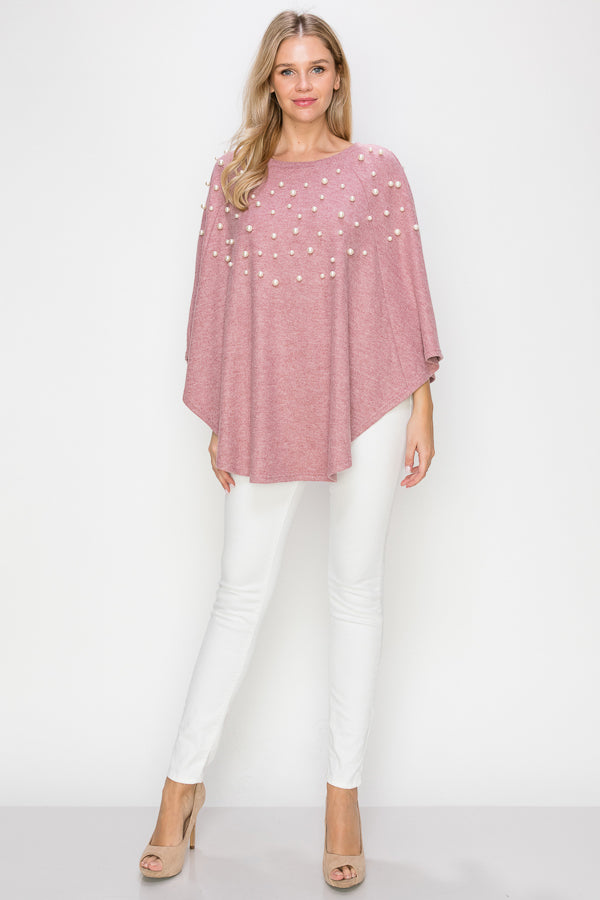 Shelia Knit Pearl Poncho