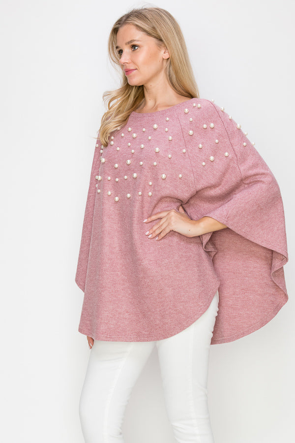 Shelia Knit Pearl Poncho