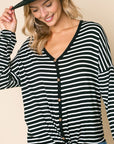 e Luna Striped Button Down Top