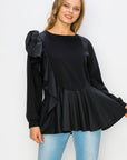 Reya Pointe Knit Ruffled Top