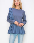 Reya Pointe Knit Ruffled Top