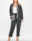 Faiza French Scuba Jacket with Tweed