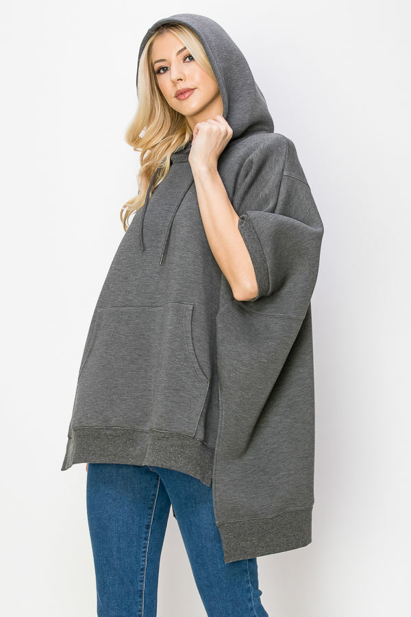 Fleta French Scuba Poncho with Hoodie