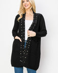 Serra Knitted Sweater Cardigan with Pearls & Sparkles