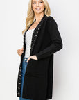 Serra Knitted Sweater Cardigan with Pearls & Sparkles