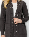 Serra Knitted Sweater Cardigan with Pearls & Sparkles