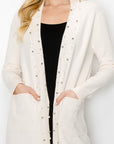 Serra Knitted Sweater Cardigan with Pearls & Sparkles