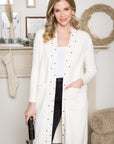 Serra Knitted Sweater Cardigan with Pearls & Sparkles