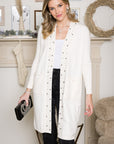 Serra Knitted Sweater Cardigan with Pearls & Sparkles