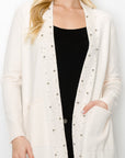 Serra Knitted Sweater Cardigan with Pearls & Sparkles