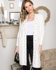 Serra Knitted Sweater Cardigan with Pearls & Sparkles