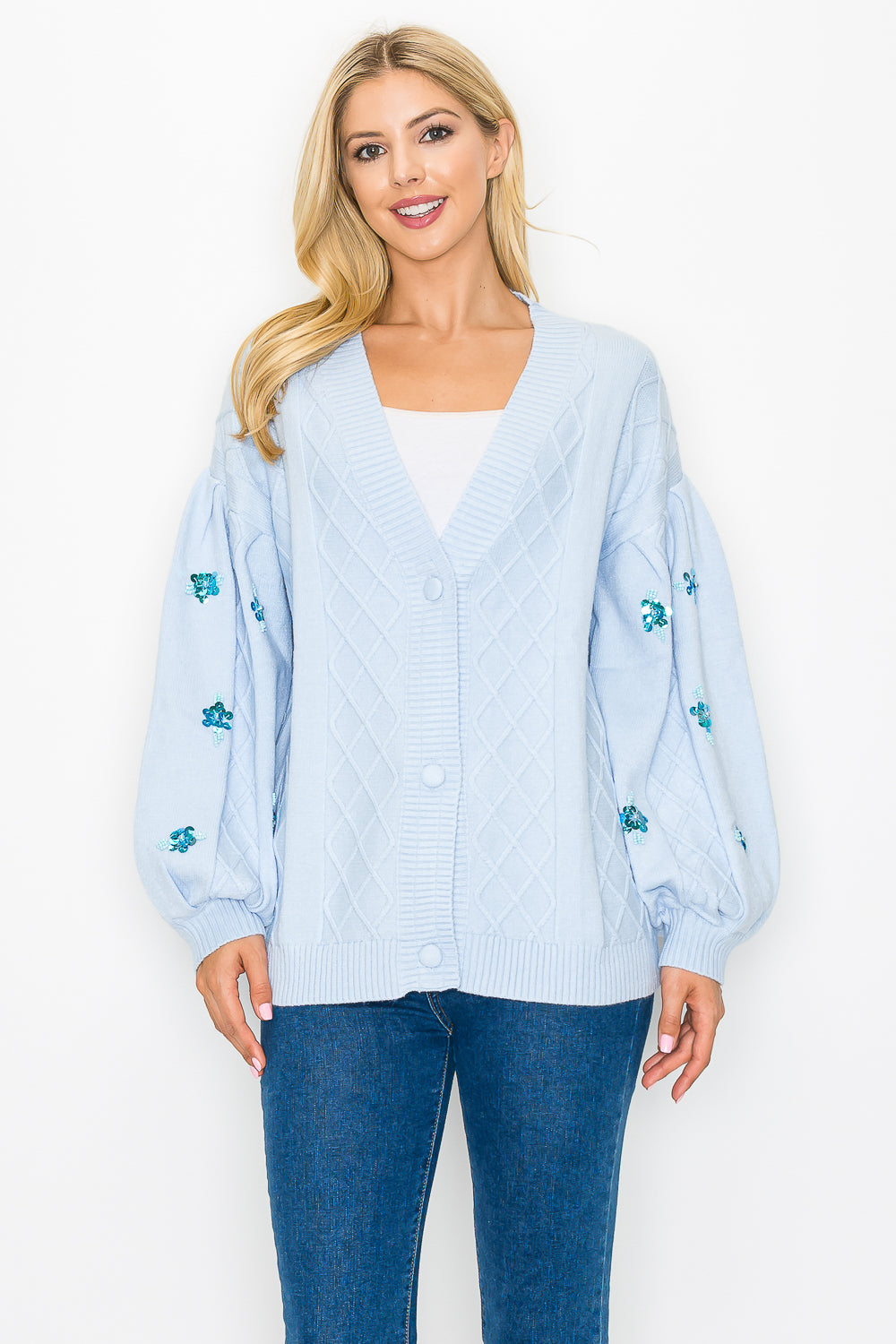 JOH | Sabia Sweater Cardigan with Sequin Sparkles