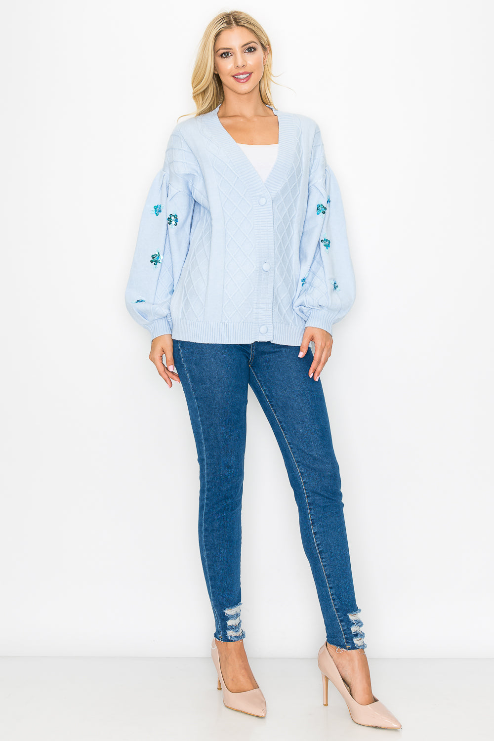 JOH | Sabia Sweater Cardigan with Sequin Sparkles