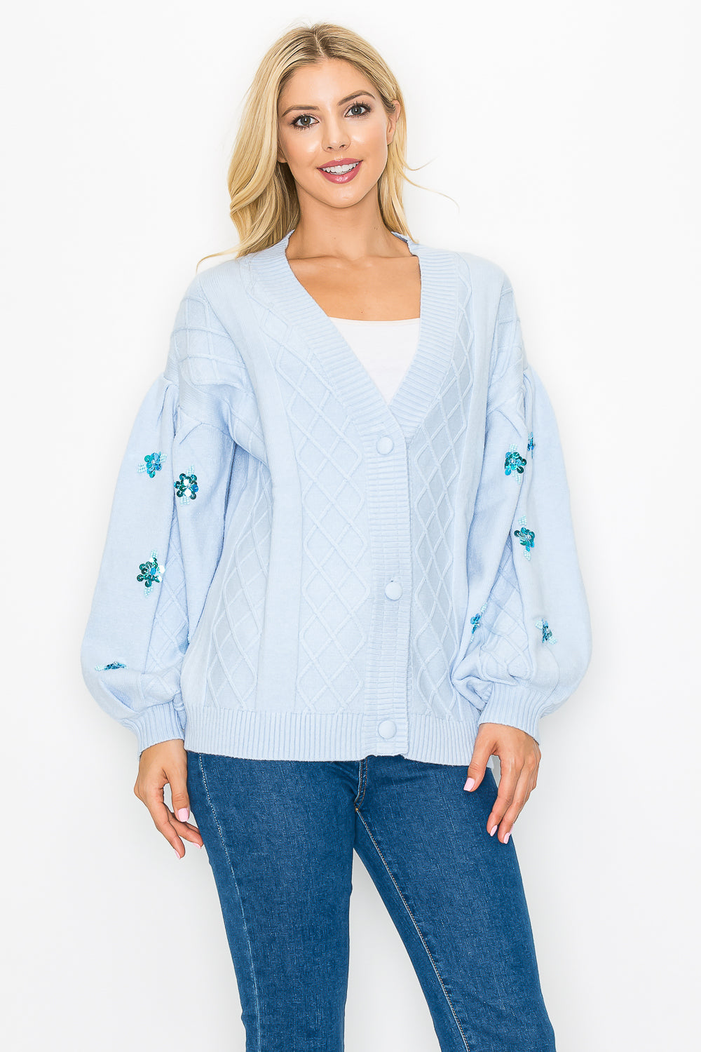 JOH | Sabia Sweater Cardigan with Sequin Sparkles