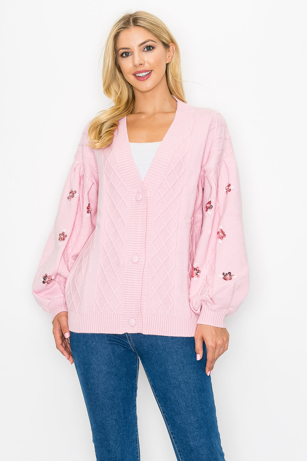JOH | Sabia Sweater Cardigan with Sequin Sparkles