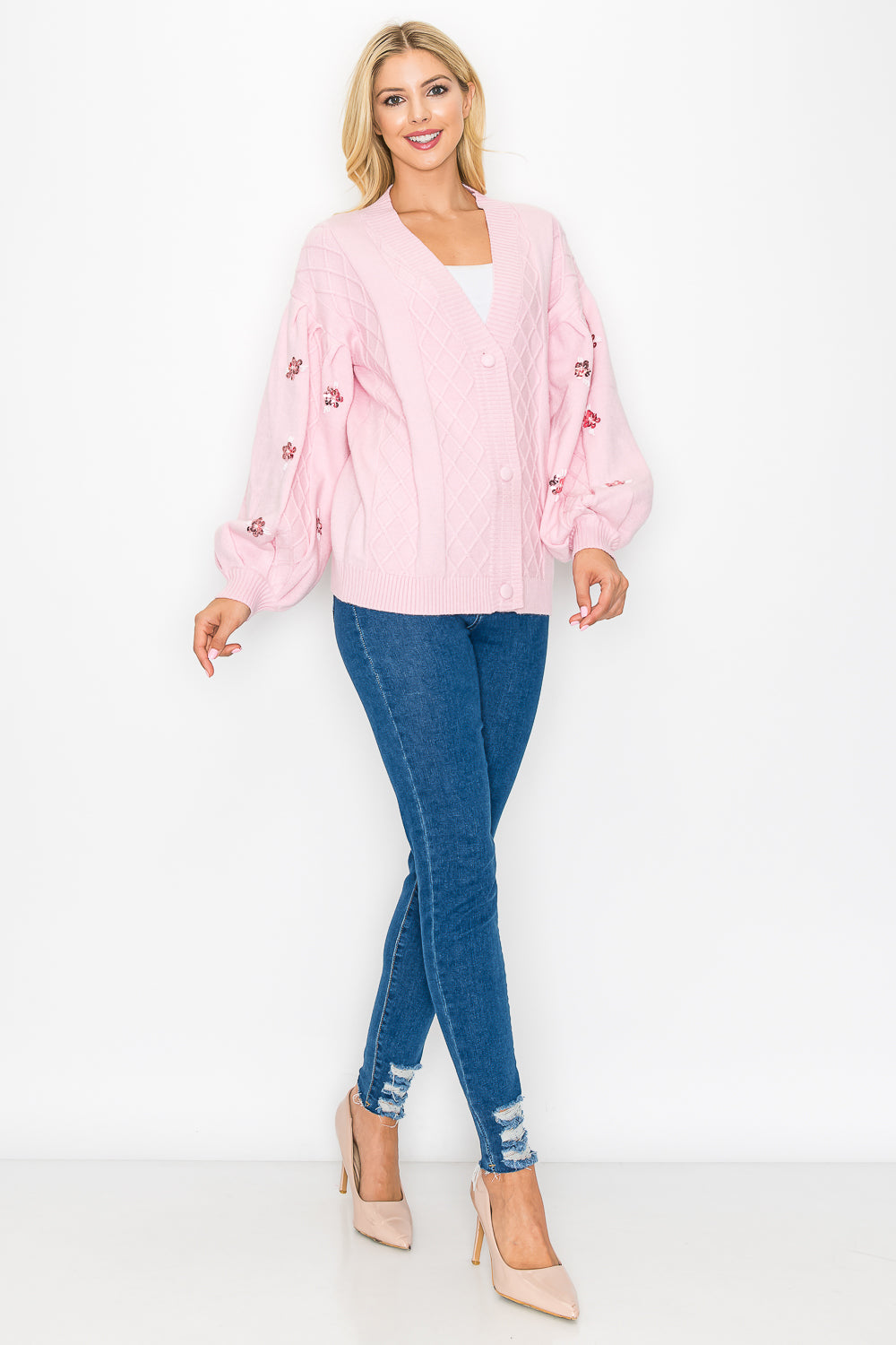 JOH | Sabia Sweater Cardigan with Sequin Sparkles