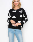 Senja Knitted Sweater with Sequin Hearts