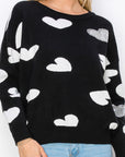 Senja Knitted Sweater with Sequin Hearts