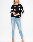 Senja Knitted Sweater with Sequin Hearts