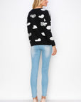 Senja Knitted Sweater with Sequin Hearts