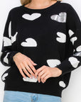 Senja Knitted Sweater with Sequin Hearts