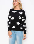 Senja Knitted Sweater with Sequin Hearts