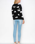 Senja Knitted Sweater with Sequin Hearts