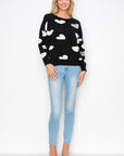 Senja Knitted Sweater with Sequin Hearts