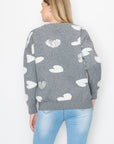 Senja Knitted Sweater with Sequin Hearts