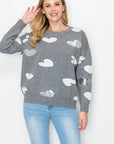 Senja Knitted Sweater with Sequin Hearts