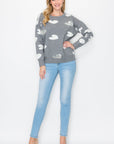 Senja Knitted Sweater with Sequin Hearts