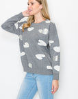 Senja Knitted Sweater with Sequin Hearts