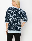 Syeda Stretch Knitted Sweater with Scattered Hearts